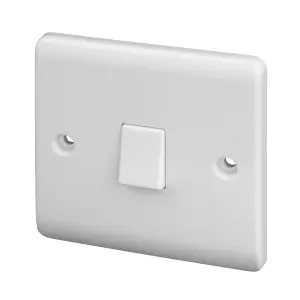 LAP White 10A 1 way 1 gang Raised slim Light Switch