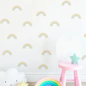 Pastel Rainbow Wall Stickers - set of 54