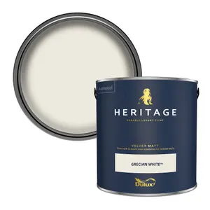 Dulux Trade Heritage Grecian White Velvet matt Wall paint, 2.5L