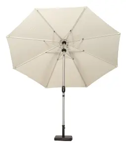 3m Ivory Brushed Aluminium Crank and Tilt Parasol