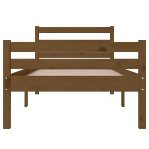 Berkfield Bed Frame Honey Brown Solid Wood 100x200 cm