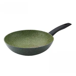 Prestige Eco Green Round Aluminium Induction Suitable Plant Based Non-Stick Stir-Fry Wok Pan 28cm