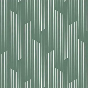 Bobbi Beck eco friendly Green abstract vertical line Wallpaper