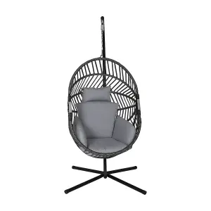 Egg Shaped Swing Chair Grey Hanging Seat