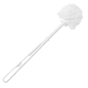 2 x Deep Cleaning Strong White Plastic Toilet Replacement Brush With Handle