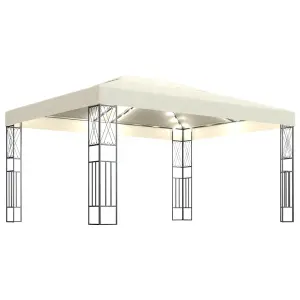 Berkfield Gazebo with LED String Lights 3x4 m Cream Fabric