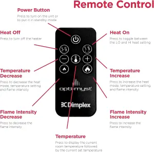 Dimplex Bayport Optimyst Stove Electric Fire, Matt Black Free Standing Electric Fireplace with Realistic LED Flame and Smoke Effec