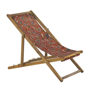 Sun Lounger Wood Light Brown ANZIO