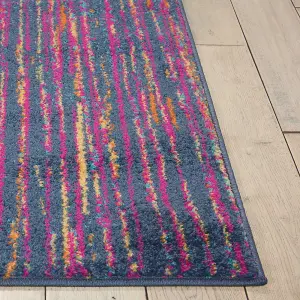 MultiColoured Luxurious Modern Abstract Dining Room Rug-160cm X 221cm