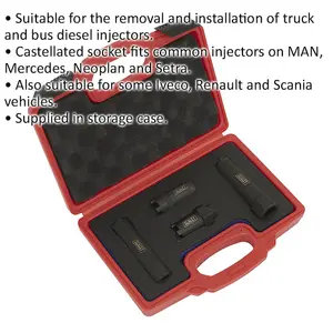 4 Piece Injector Socket Set - Commercial Vehicle Injector Removal & Installation