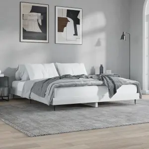 Berkfield Bed Frame High Gloss White 150x200 cm 5FT King Size Engineered Wood