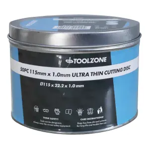 115mm Ultrathin Cutting Disc - 50 Pack Ultra Thin 115 x 1.0mm Cutting Discs in a Metal Tin