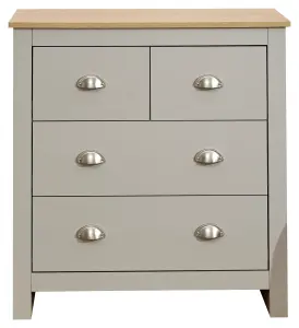 GFW Lancaster 2+2 Drawer Chest Grey