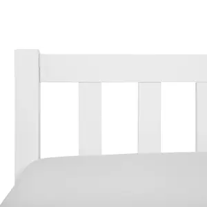 Wooden EU King Size Bed White FLORAC