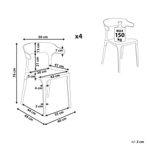 Set of 4 Garden Chairs GUBBIO White