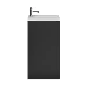 GoodHome Imandra Matt Black Single Freestanding Bathroom Cloakroom unit (H) 790mm (W) 440mm