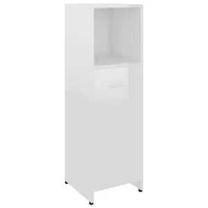 Berkfield Bathroom Cabinet High Gloss White 30x30x95 cm Engineered Wood