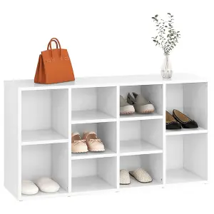 Shoe Bench White 103x30x54.5 cm Engineered Wood