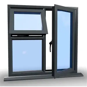 1245mm (W) x 895mm (H) Aluminium Flush Casement Window - 1 Opening Window (RIGHT) - Top Opening Window (LEFT) - Anthracite