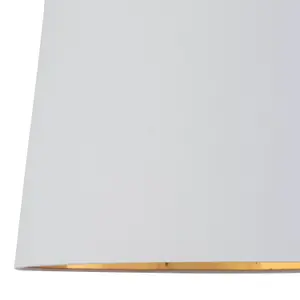 First Choice Lighting Set of 2 Zoey White with Gold Inner Easy Fit Pendant or Lamp Shades