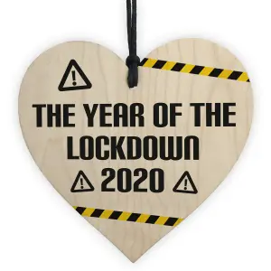 Year Of Lockdown Wooden Heart Quarantine Gift Family Gift Xmas Decoration