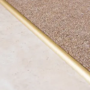 Anodised aluminium single edge carpet profile cover strip door floor bar trim 1000mm x 10mm C07 gold