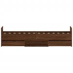 Berkfield Bed Frame with Headboard and Footboard Brown Oak 75x190 cm