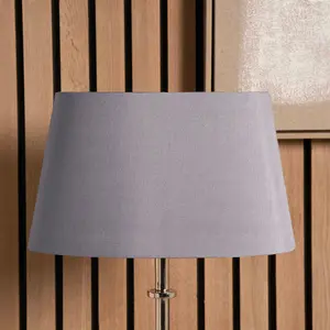 50cm Steel Grey Oval Polysilk Tapered Shade