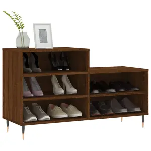 Berkfield Shoe Cabinet Brown Oak 102x36x60 cm Engineered Wood