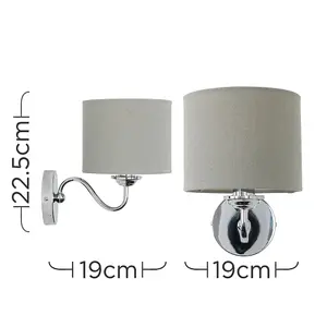 ValueLights Rocha Silver Indoor Wall Light and E14 Candle LED 4W Warm White 3000K Bulb