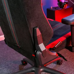 X-Rocker Onyx PC Office Gaming Chair, Ergonomic Computer Desk Chair, Velvet & Faux Leather with Lumbar Support - BLACK / RED