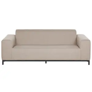 Outdoor Upholstered Sofa Garden Sofa ROVIGO Polyester Beige 3 Seater