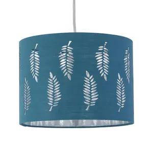 First Choice Lighting Set of 2 Fern Teal Cut Out 25cm Pendant Lightshades