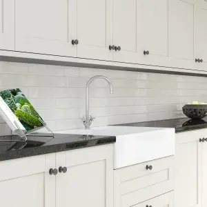 Splashwall Cream Melamine top surface of HPL Splashback, (H)600mm (W)2440mm (T)3mm