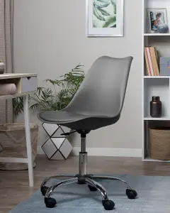 Desk Chair Faux Leather Grey DAKOTA