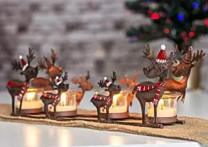 Christmas Reindeer 4 Tealight Candle Holder