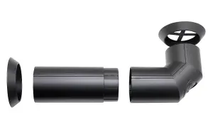 Dimplex Stove Pipe, Matte Black Plastic Flue Pipe Accessory for Electric Fires, with Straight or Angled Options