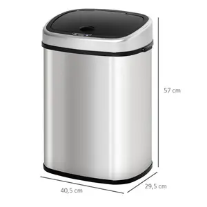 Steel Motion Sensor Rubbish Bin 48L