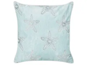 Throw Cushion CERAMIUM Cotton 45 x 45 cm Floral Light Blue