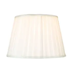 Traditional Classic Cream Faux Silk Pleated Inner Lined Lamp Shade - 12