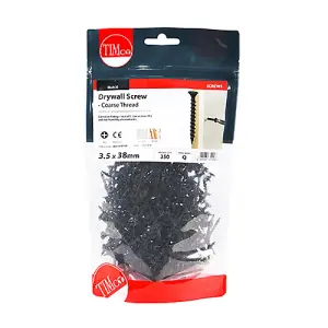 TIMCO Drywall Coarse Thread Bugle Head Black Screws - 3.5 x 38