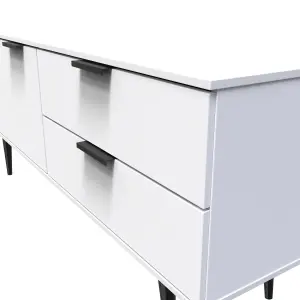 Fuji 2 Drawer 2 Door Wide Sideboard in White Matt (Ready Assembled)