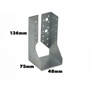 Single Premium Heavy Duty Galvanised Concealed Joist Hanger 48x136mm