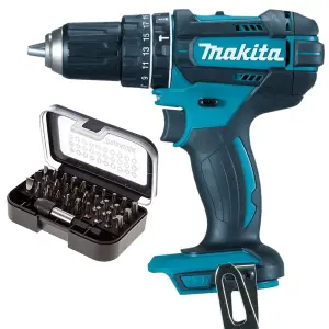 Makita DHP482Z 18v LXT 2 Speed Cordless Combi Drill + Makita Screwdriver Bit Set