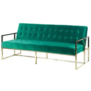 3 Seater Sofa MARSTAL Emerald Green Velvet