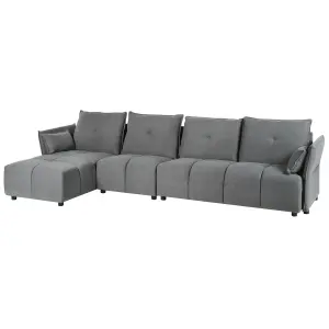 Corner Sofa TOMRA Dark Grey Fabric Right Hand