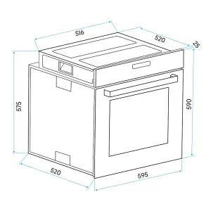 60cm Steel Integrated Electric Oven with Fan and Grill - 55L Capacity