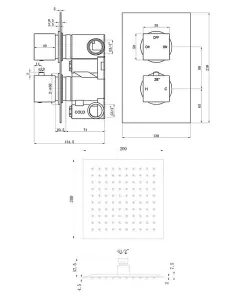 Aquarius Modern Square Shower Bundle with Riser Black AQBND0126