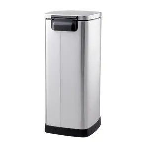 Stainless Steel Pedal Bin Trash Can Kitchen Bin Recycling Rubbish Bin 30L