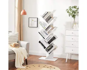 Garden Store Direct Modern 8 Tier White Wooden Bookshelf